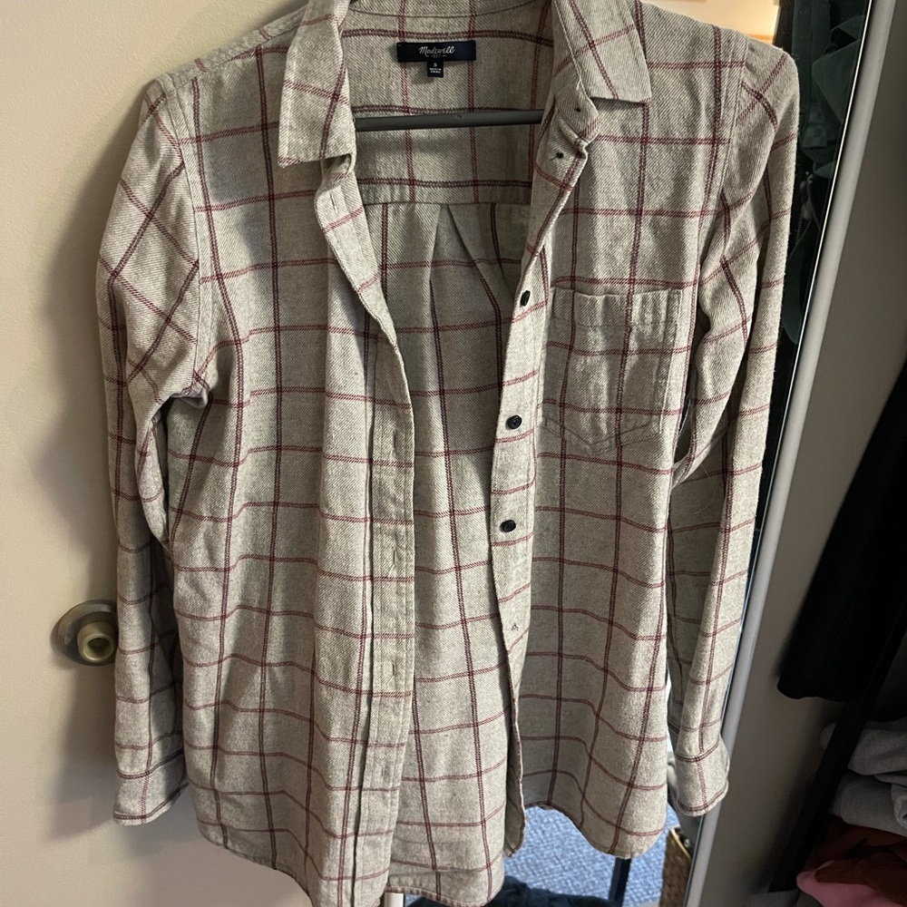 Madewell checkered flannel top